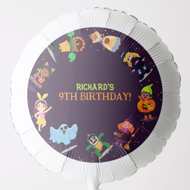 Cute Halloween Costume Modern Birthday Party  Balloon (Front)