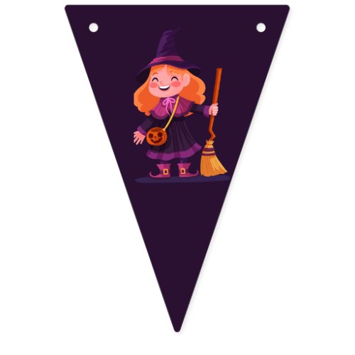 Cute Halloween Costume Modern Birthday Party  Bunting Flags