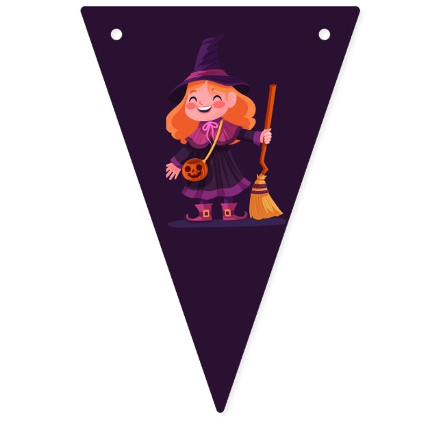 Cute Halloween Costume Modern Birthday Party  Bunting Flags (Sixteenth Flag)