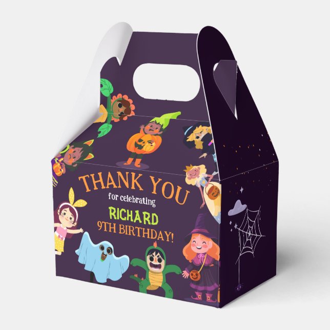 Cute Halloween Costume Modern Birthday Party Favor Boxes (Front Side)