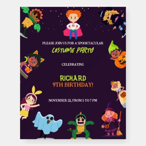 Cute Halloween Costume Modern Birthday Party Foam Board