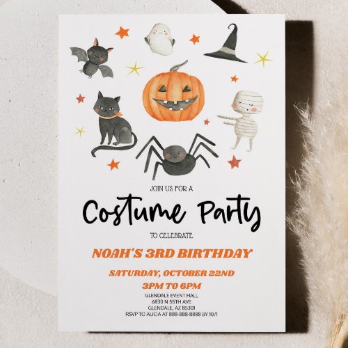 Cute Halloween Costume Party Invitation