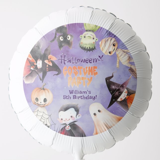 Cute Halloween Costume party monsters birthday Balloon (Front)