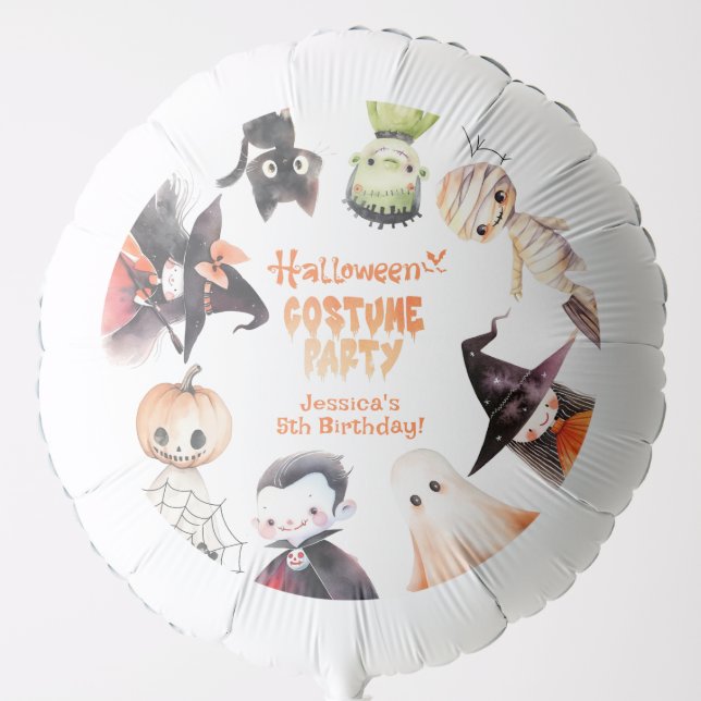 Cute Halloween Costume party monsters birthday Balloon (Front)