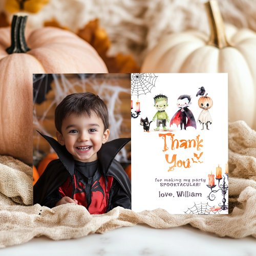 Cute Halloween Costume party photo thank you Invitation