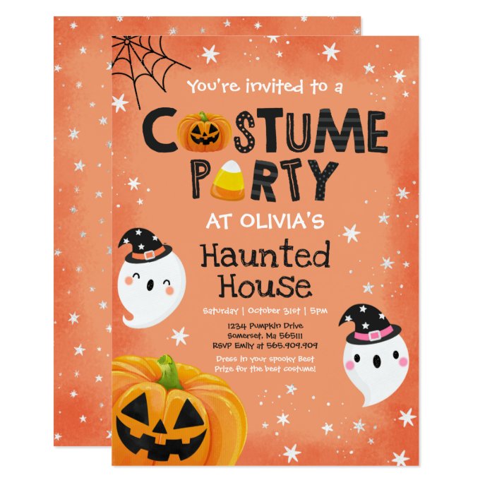 Cute Halloween Costume Party Spooktacular Invitation