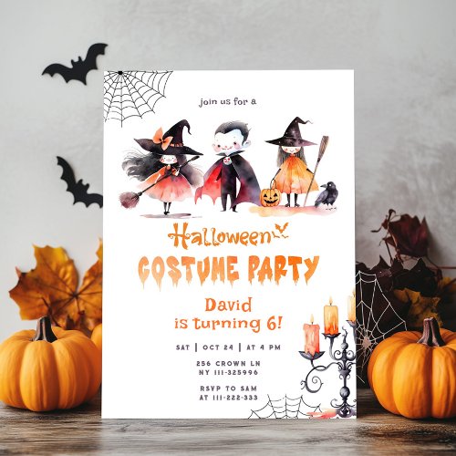 Cute Halloween Costume party spooky birthday Invitation