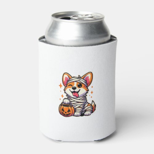 Cute Halloween Costume Welsh Corgi Mummy Dog Lover Can Cooler