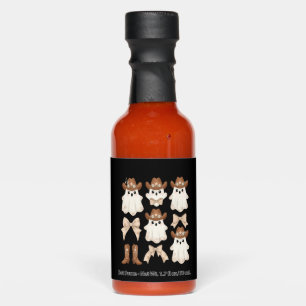 Cute Halloween Cowboy Ghost Hot Sauces