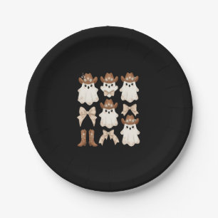 Cute Halloween Cowboy Ghost Paper Plates