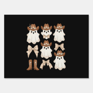 Cute Halloween Cowboy Ghost Sign