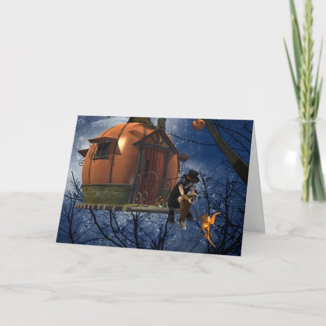 Cute Halloween Creature Encounter Card (Front)