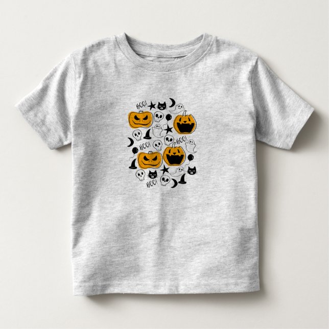 Cute Halloween Creatures Illustration Toddler T-shirt (Front)