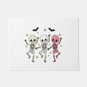 Cute Halloween Dancing Skeletons Doormat