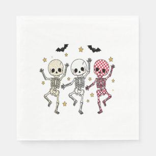 Cute Halloween Dancing Skeletons Napkins