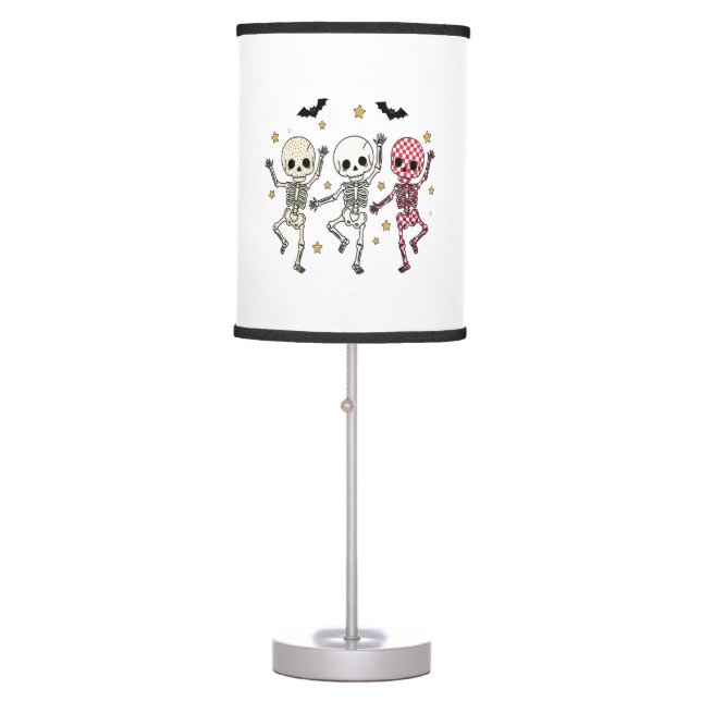 Cute Halloween Dancing Skeletons Table Lamp (Front)