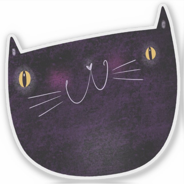 Cute Halloween Decoration Black Cat Sticker (Front)