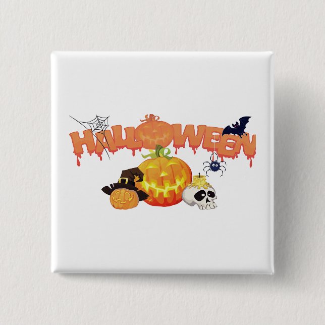 Cute Halloween Decorations Button (Front)