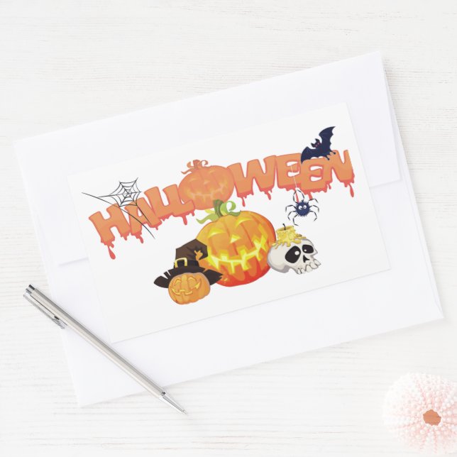 Cute Halloween Decorations Rectangular Sticker (Envelope)