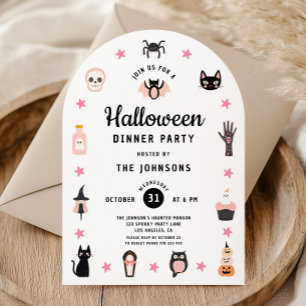 Cute Halloween Dinner Party Invitation