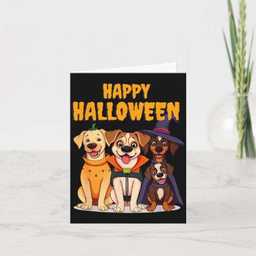 Cute Halloween Dogs Funny - Unique Design Card