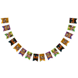Cute Halloween Dogs Party Bunting Flags