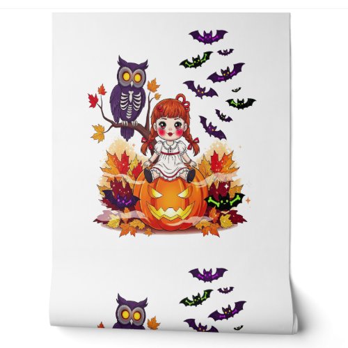 Cute Halloween Doll Owl Wallpaper