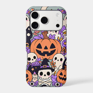 Cute Halloween Doodle Collage iPhone 17 Pro Case