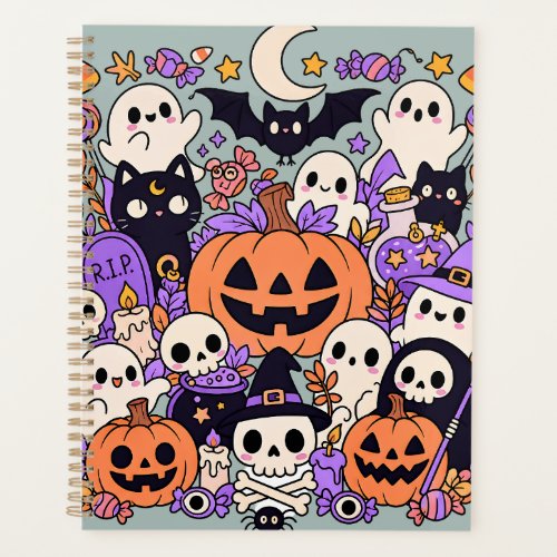 Cute Halloween Doodle Collage Planner