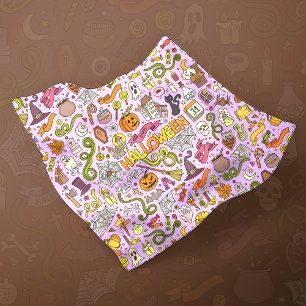 Cute Halloween Doodle Pattern Scarf