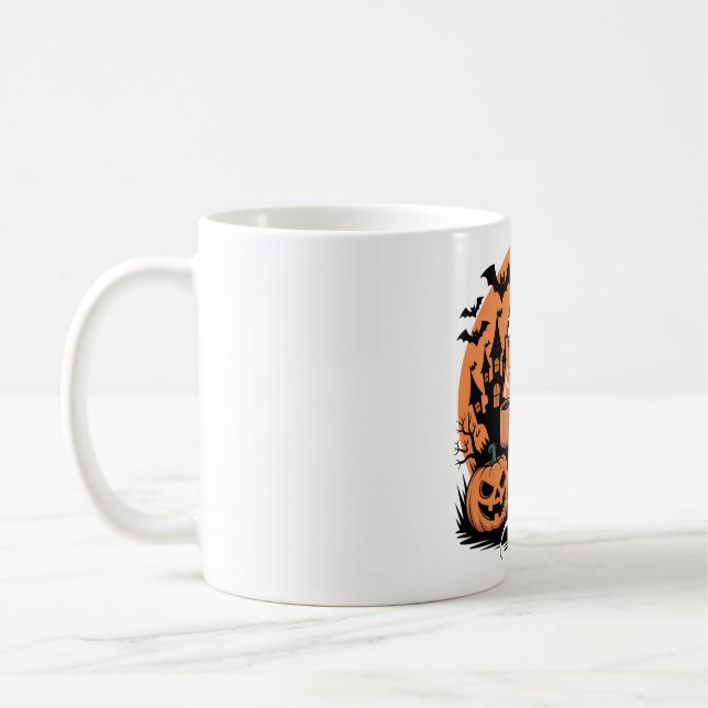Cute Halloween Dragon Skeleton with Coffee Coffee Mug (Left)