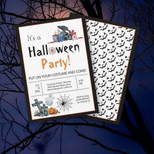 Cute Halloween elements costume party Invitation