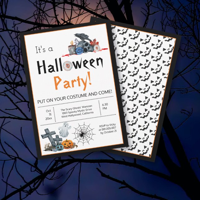 Cute Halloween elements costume party Invitation (Creator Uploaded)
