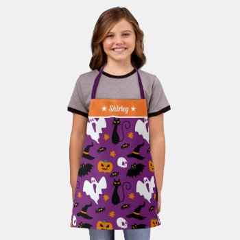 Cute Halloween Elements For Kids Personalized Apron by UrHomeNeeds at Zazzle