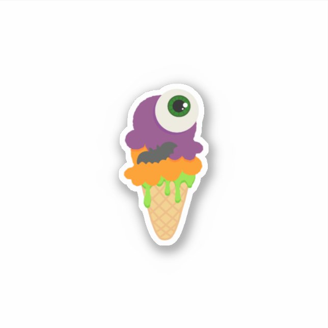 Cute Halloween Eye Scream Ice Cream Sticker (Front)