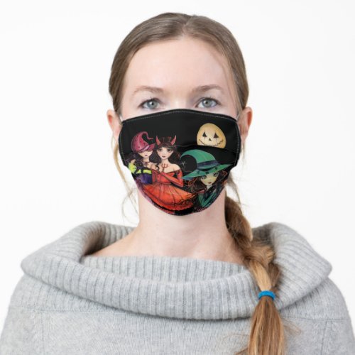 Cute Halloween Face Mask Witch Devil