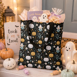 Cute Halloween Fairy and Pastel Pumpkins Tote Bag