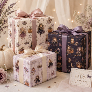 Cute Halloween Fairy Gift Wrap for Girls and Kids