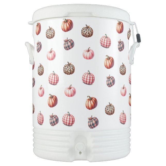cute Halloween/Fall pumpkin pattern Beverage Cooler (Front)