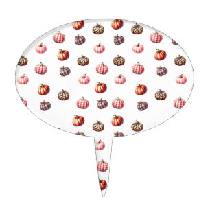 cute Halloween/Fall pumpkin pattern Cake Topper