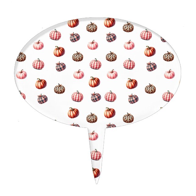 cute Halloween/Fall pumpkin pattern Cake Topper (Front)