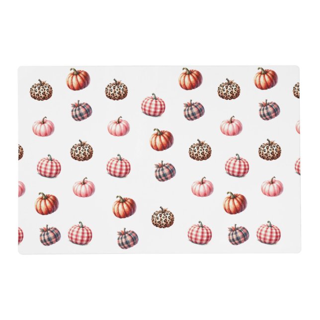 cute Halloween/Fall pumpkin pattern Placemat (Front)