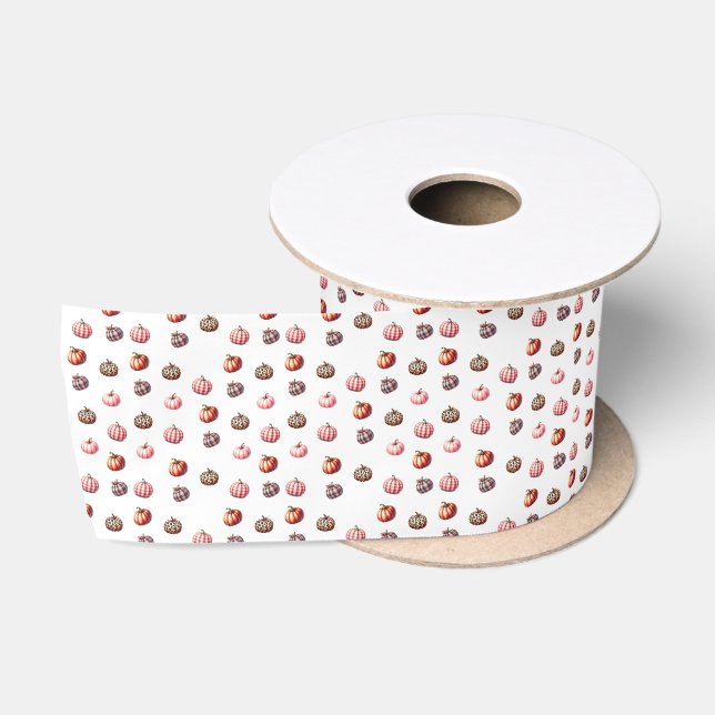 cute Halloween/Fall pumpkin pattern Satin Ribbon (Spool)