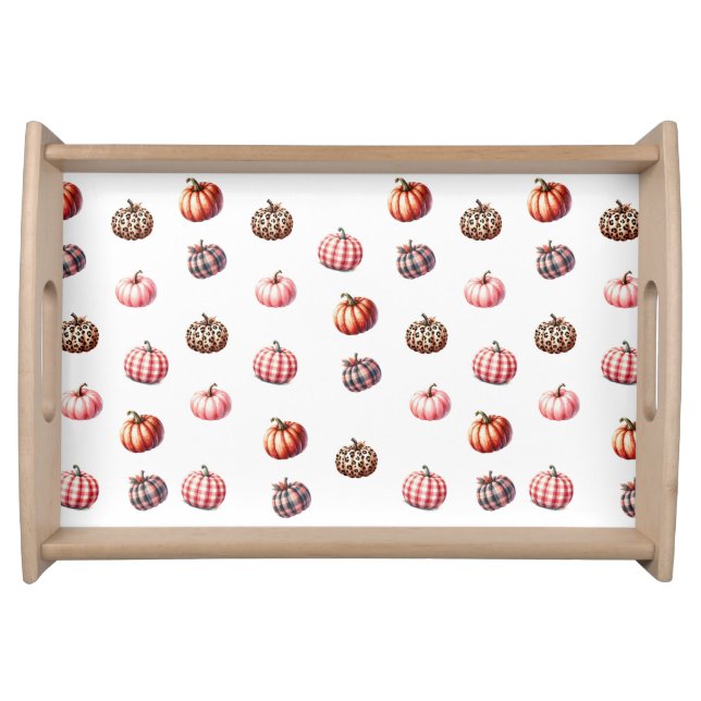 cute Halloween/Fall pumpkin pattern Serving Tray (Front)