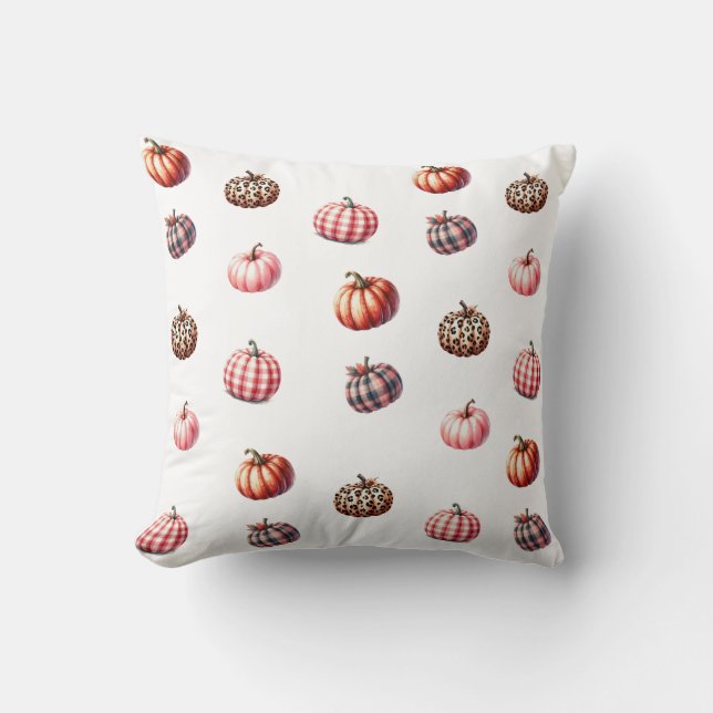 cute Halloween/Fall pumpkin pattern Throw Pillow (Front)