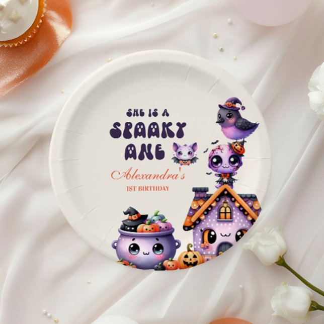 Cute Halloween First Birthday  Paper Plates (Creator Uploaded)