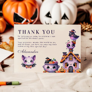 Cute Halloween First Birthday Thank You Card