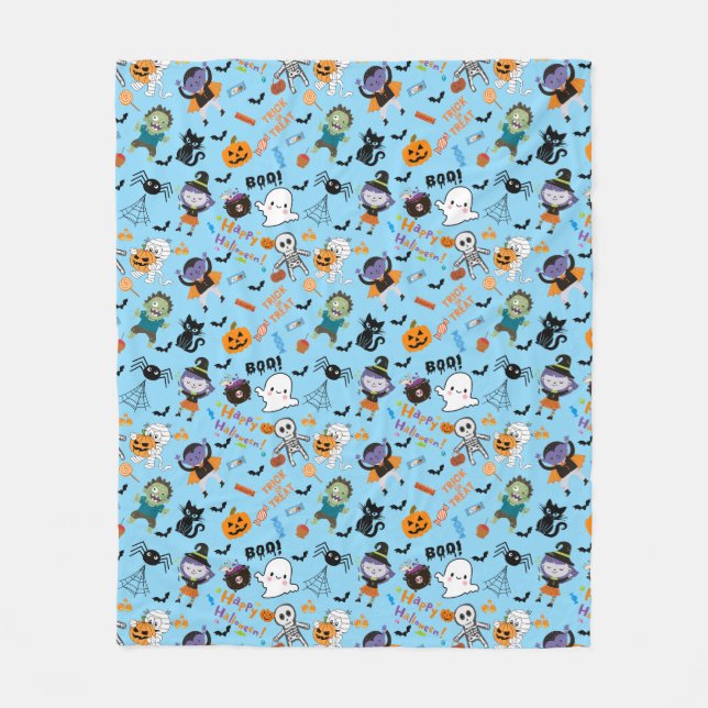Cute Halloween Fleece Blanket (Front)