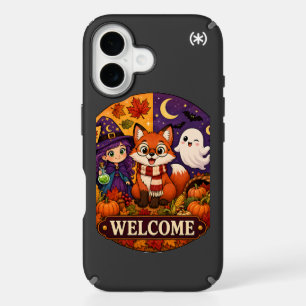 Cute Halloween Fox Witch Ghost Fall Autumn Welcome iPhone 16 Case