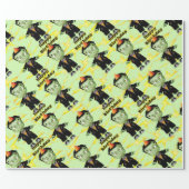 Cute Halloween Frankenstein Monster Birthday Party Wrapping Paper (Flat)